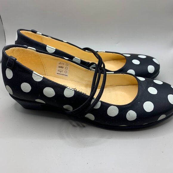 Gudrun Sjoden Black with white polka dot shoes size 38 - Picture 5 of 9